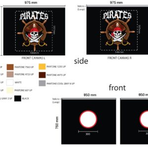TEXTILES PIRATES SPEELGORDIJN VOOR HALFHOOGSLAPER PINO/SCOTT